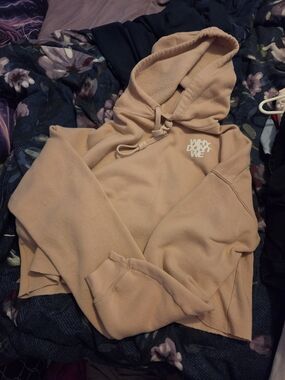 Women's Cozy Cropped Hoodie Sweatshirt - Dusty Peach